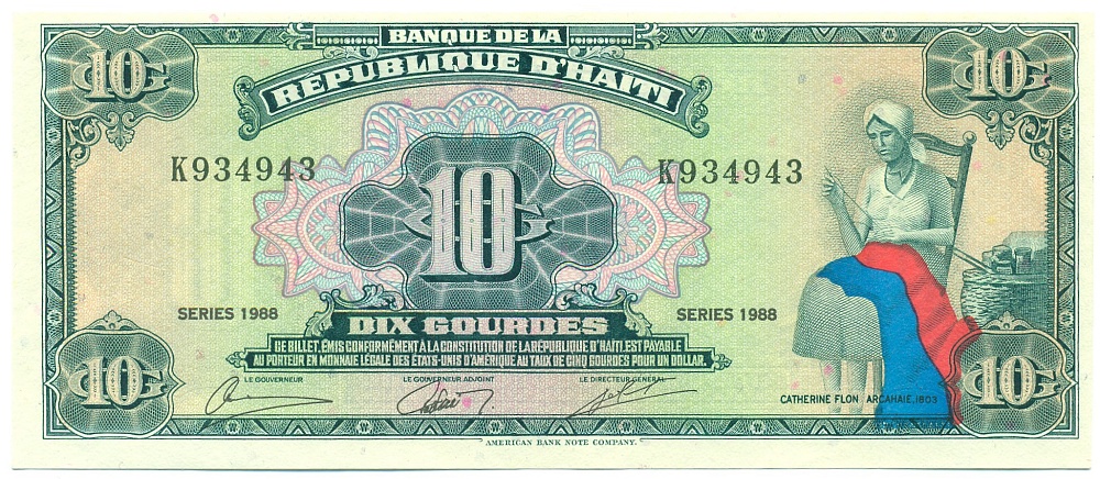 10 гурдов 1988 года Гаити — Фото №1