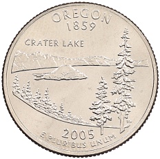 1/4 доллара (25 центов) 2005 года D США «Штаты и территории — Орегон» — Фото №1