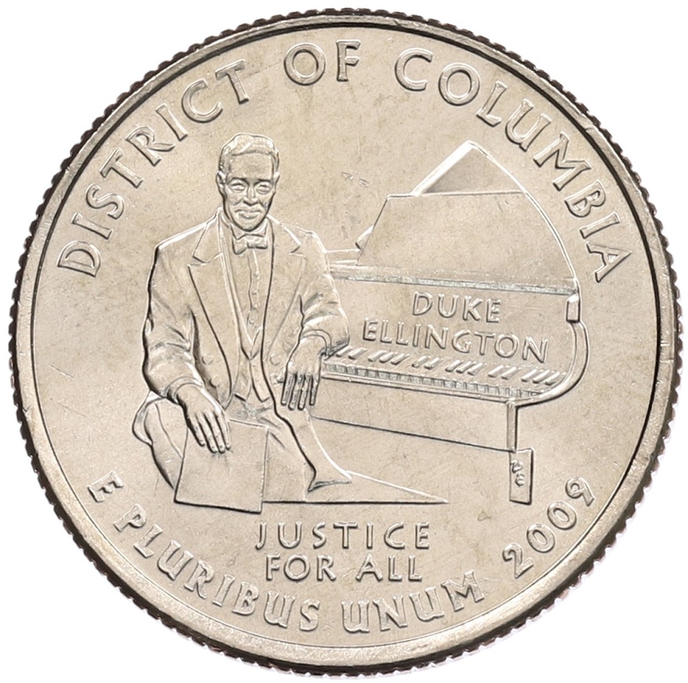 1/4 доллара (25 центов) 2009 года P США «Штаты и территории — Округ Колумбия» — Фото №1
