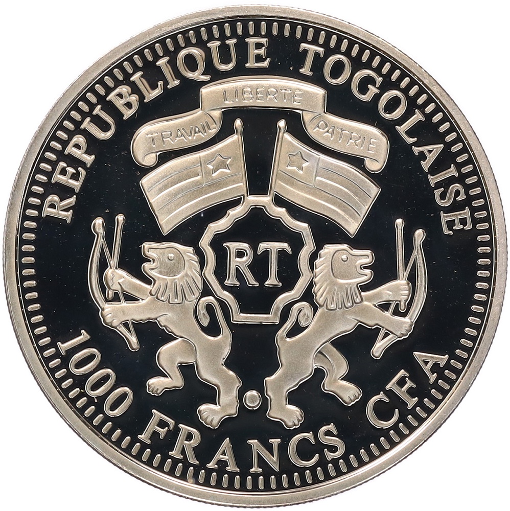 1000 франков 2012 года Того «Год Дракона» — Фото №2