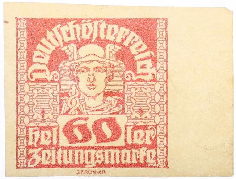 Почтовая марка 60 геллеров 1921 года Австрия — Фото №1