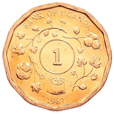 1 шиллинг 1987 года Уганда — Фото №1