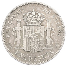 1 песета 1900 года Испания — Фото №2