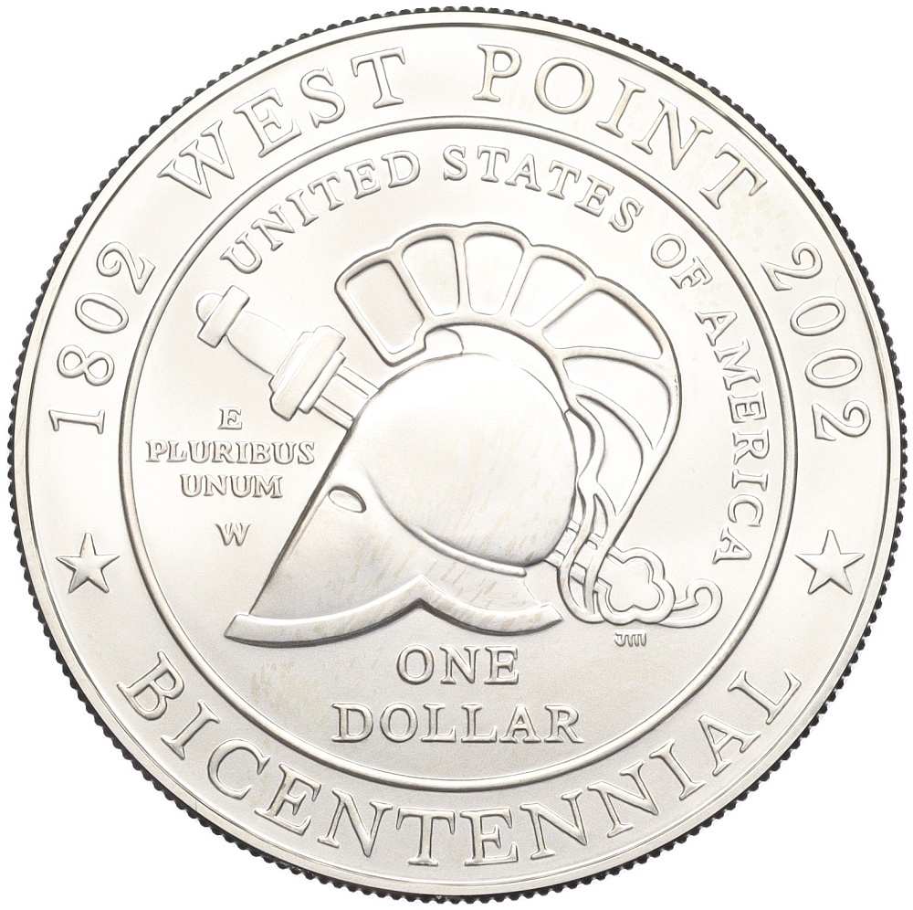 1 доллар 2002 года W США «200 лет Военной академии в Вест-Поинте» — Фото №2