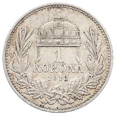 1 крона 1912 года Венгрия — Фото №1
