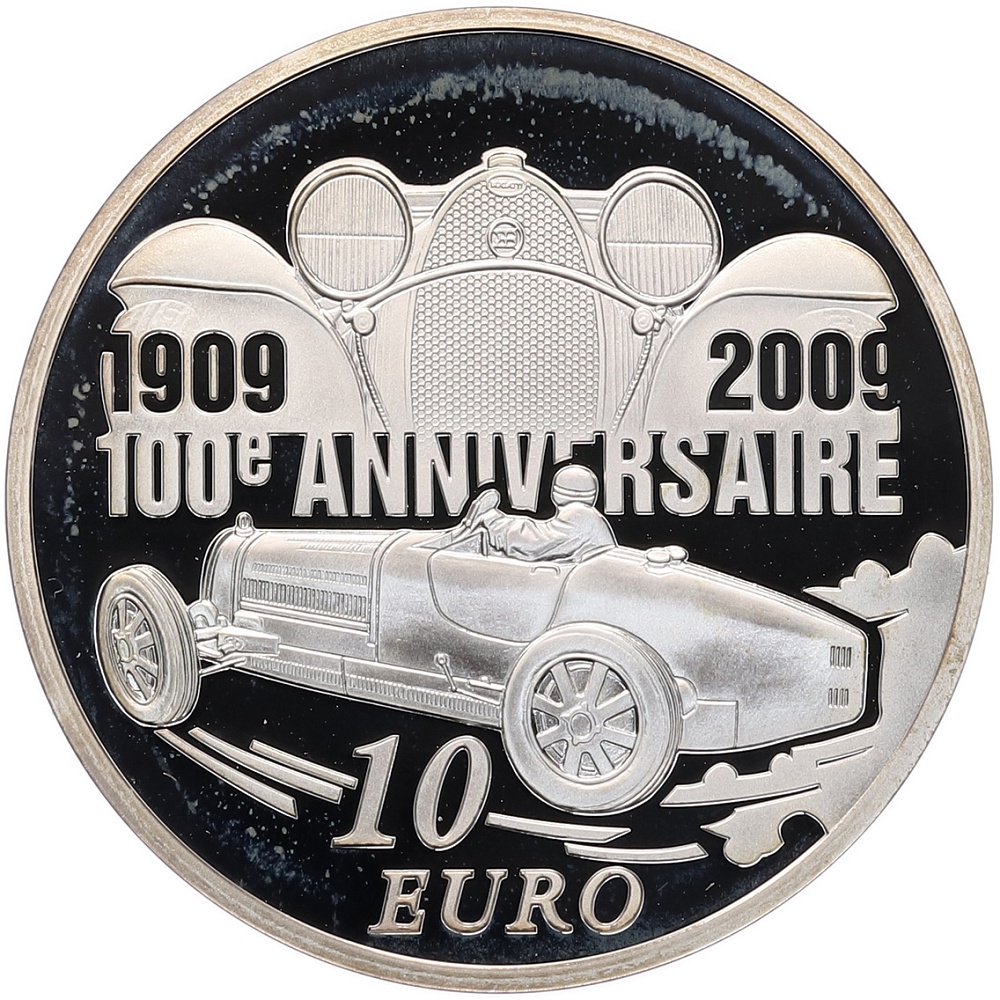 10 евро 2009 года Франция «100 лет созданию бренда Бугатти — Этторе Бугатти» — Фото №2