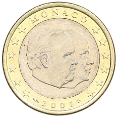 1 евро 2001 года Монако — Фото №1