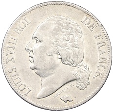 5 франков 1822 года А Франция — Фото №2