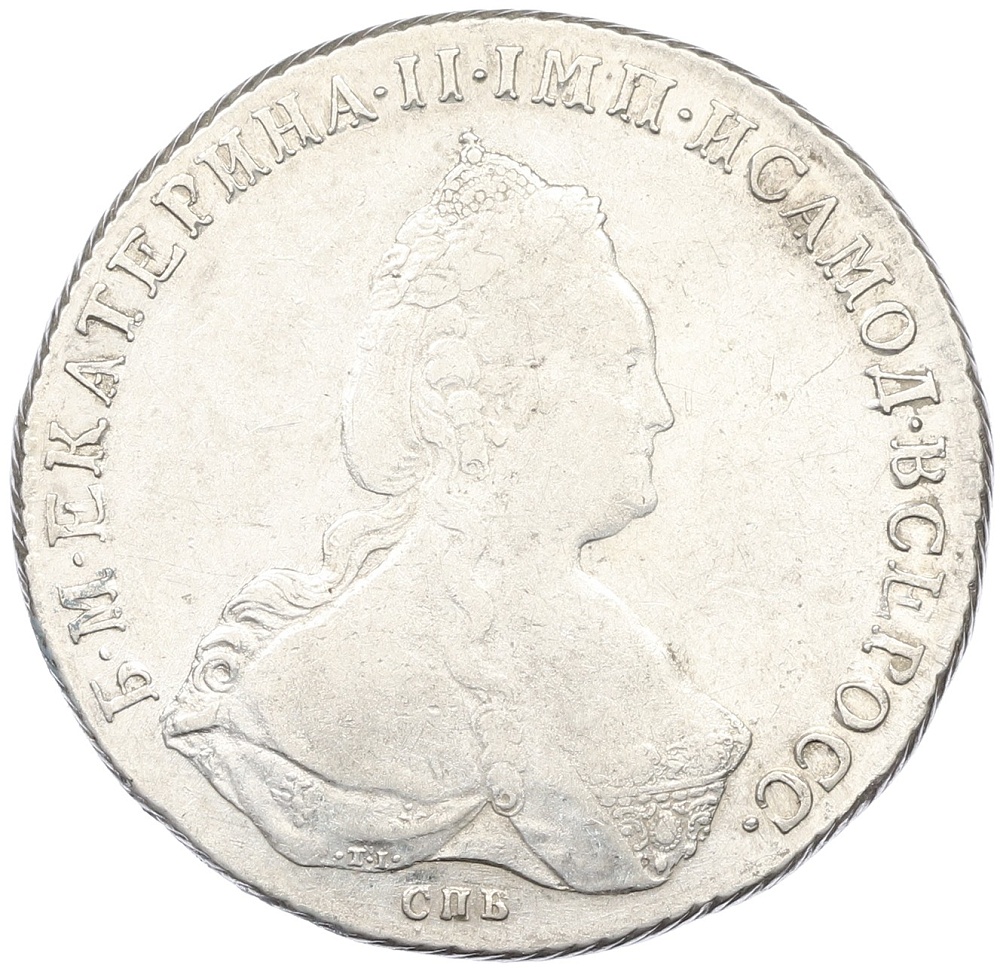1 рубль 1786 года СПБ ТI ЯА Российская Империя (Екатерина II) — Фото №1