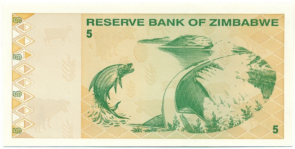 5 долларов 2009 года Зимбабве — Фото №2