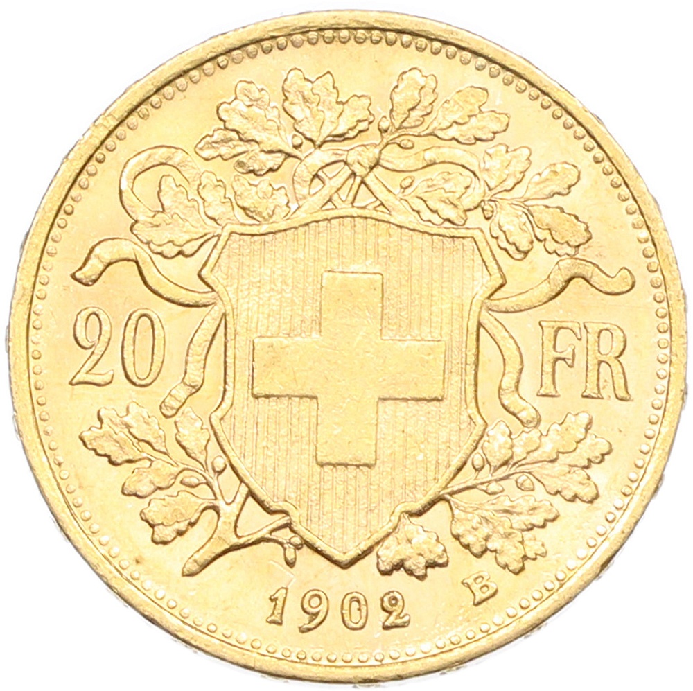 20 франков 1902 года Швейцария — Фото №1