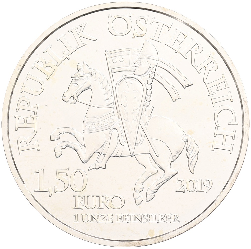 1.50 евро 2019 года Австрия «825 лет Венскому монетному двору — Леопольд V» — Фото №2