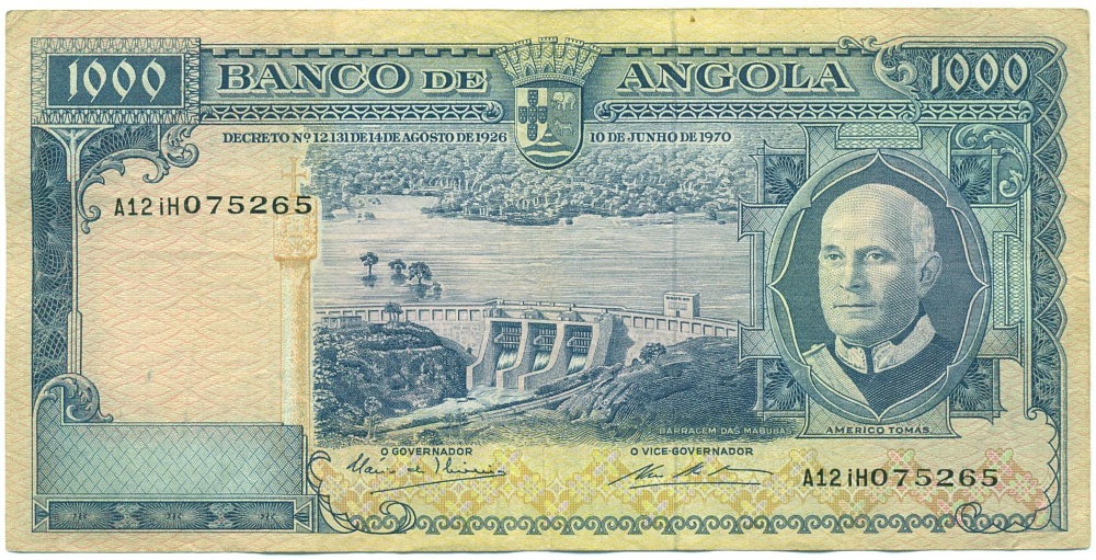 1000 эскудо 1970 года Ангола — Фото №1