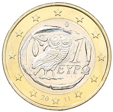 1 евро 2011 года Греция — Фото №1