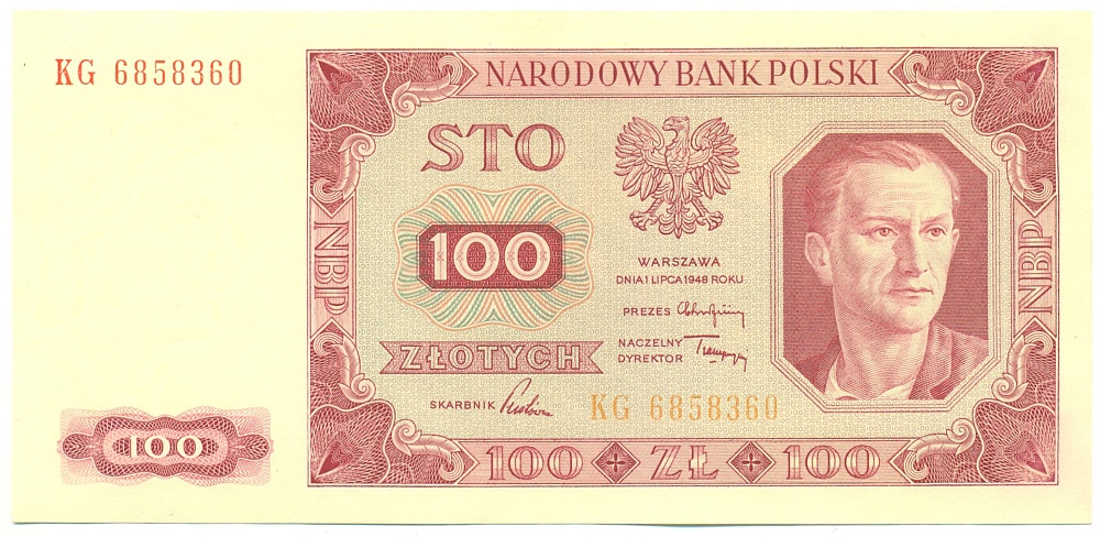 100 злотых 1948 года Польша — Фото №1