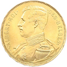 20 франков 1914 года Бельгия — легенда на французском (DES BELGES) — Фото №1