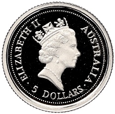 5 долларов 1997 года Австралия «Австралийская коала» — Фото №2
