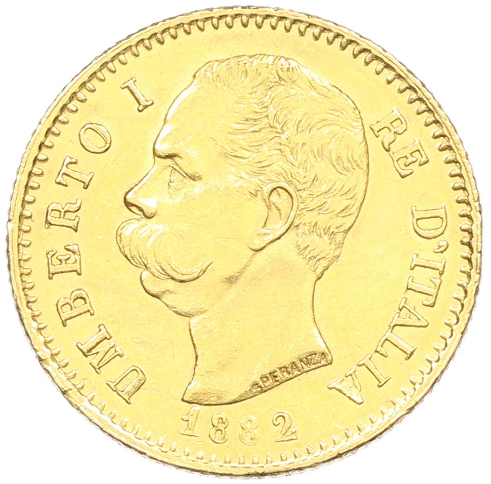 20 лир 1882 года Италия — Фото №1