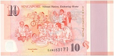 10 долларов 2015 года Сингапур «50 лет строительства государства — Крепкие семьи» — Фото №2
