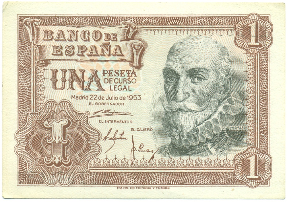 1 песета 1953 года Испания — Фото №1