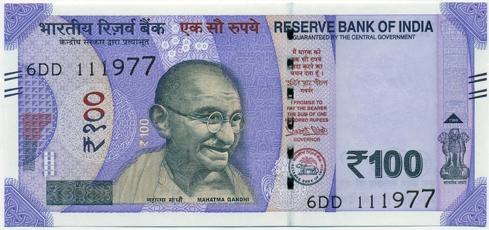 100 рупий 2018 года Индия — Фото №1