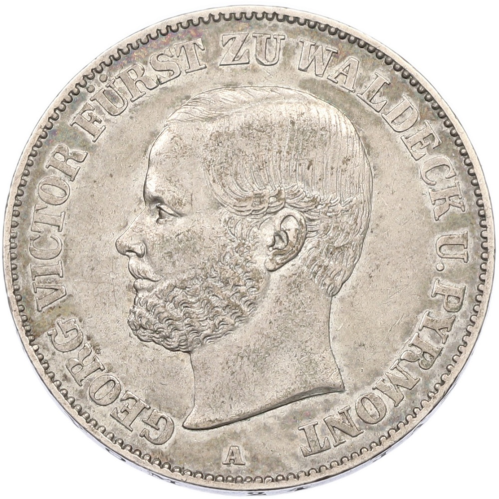 1 союзный талер 1867 года Вальдек-Пирмонт — Фото №1