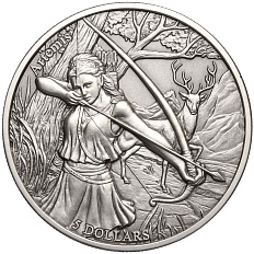 5 долларов 2022 года Самоа «12 Олимпийских богов в зодиаке — Артемида и Стрелец» — Фото №1