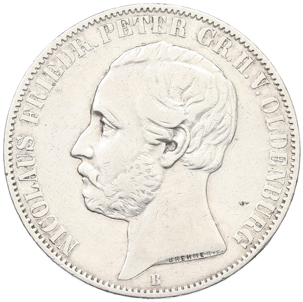 1 союзный талер 1866 года Ольденбург — Фото №1