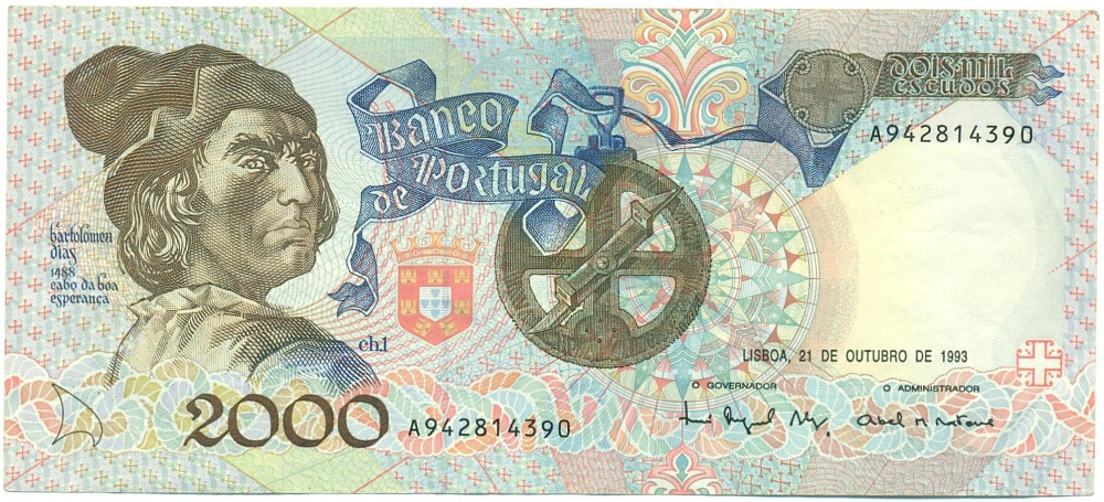 2000 эскудо 1993 года Португалия — Фото №1