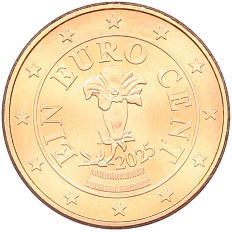 1 евроцент 2025 года Австрия — Фото №1