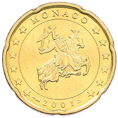 20 евроцентов 2001 года Монако — Фото №1