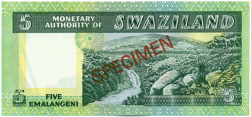 5 эмалангени 1974 года Свазиленд (ОБРАЗЕЦ) — Фото №2