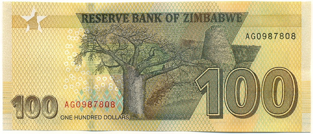 100 долларов 2020 года Зимбабве — Фото №2