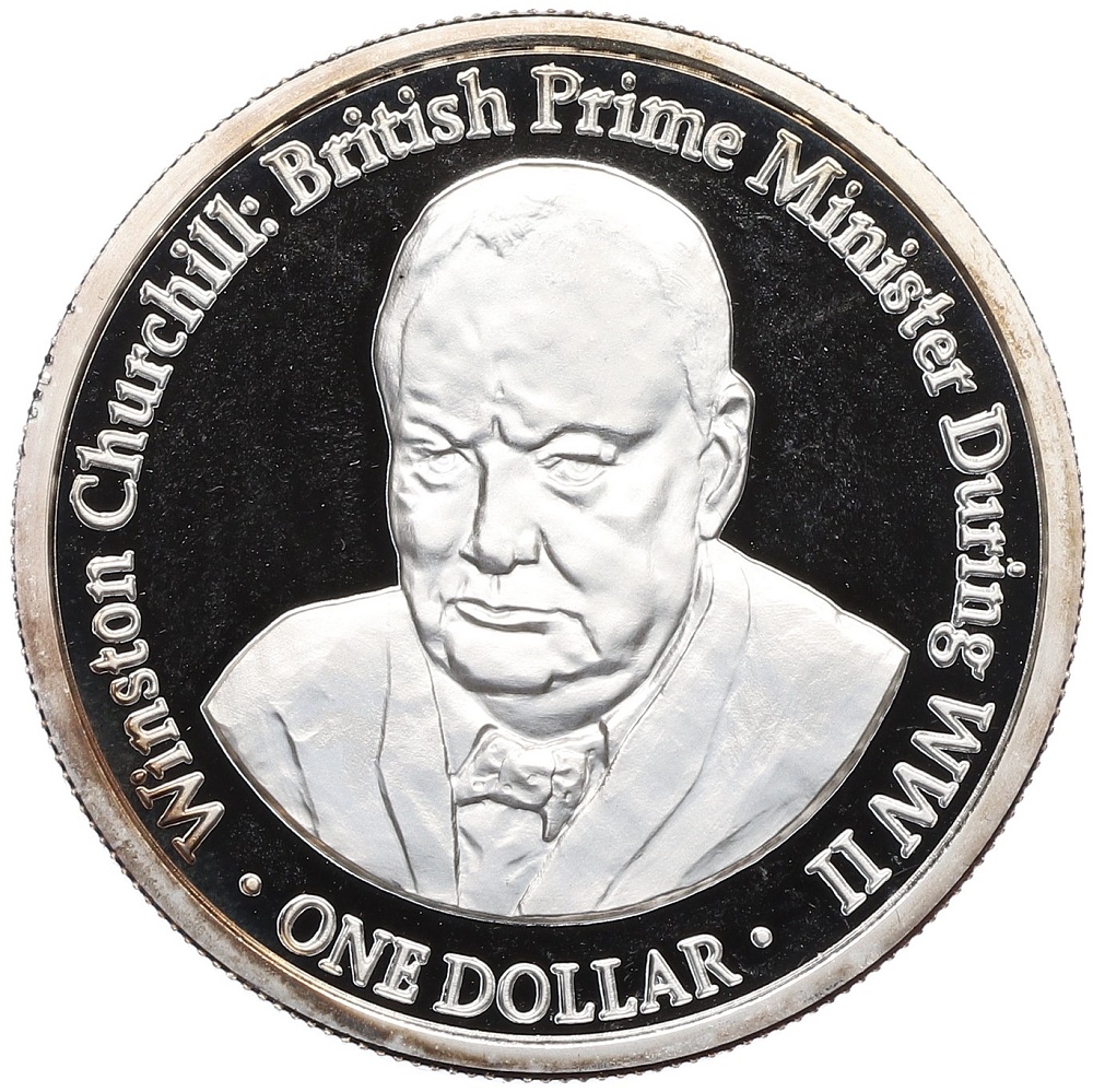 1 доллар 2004 года Острова Кука «Вторая Мировая война — Уинстон Черчилль» — Фото №1