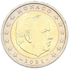 2 евро 2001 года Монако — Фото №1