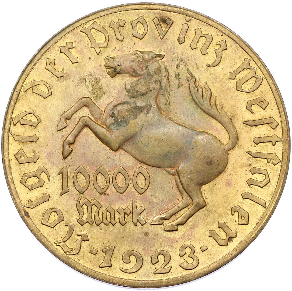 10000 марок 1923 года Германия — Вестфалия (Нотгельд) — Фото №1