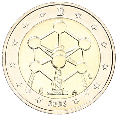 2 евро 2006 года Бельгия «Конструкция Атомиум в Брюсселе» — Фото №1