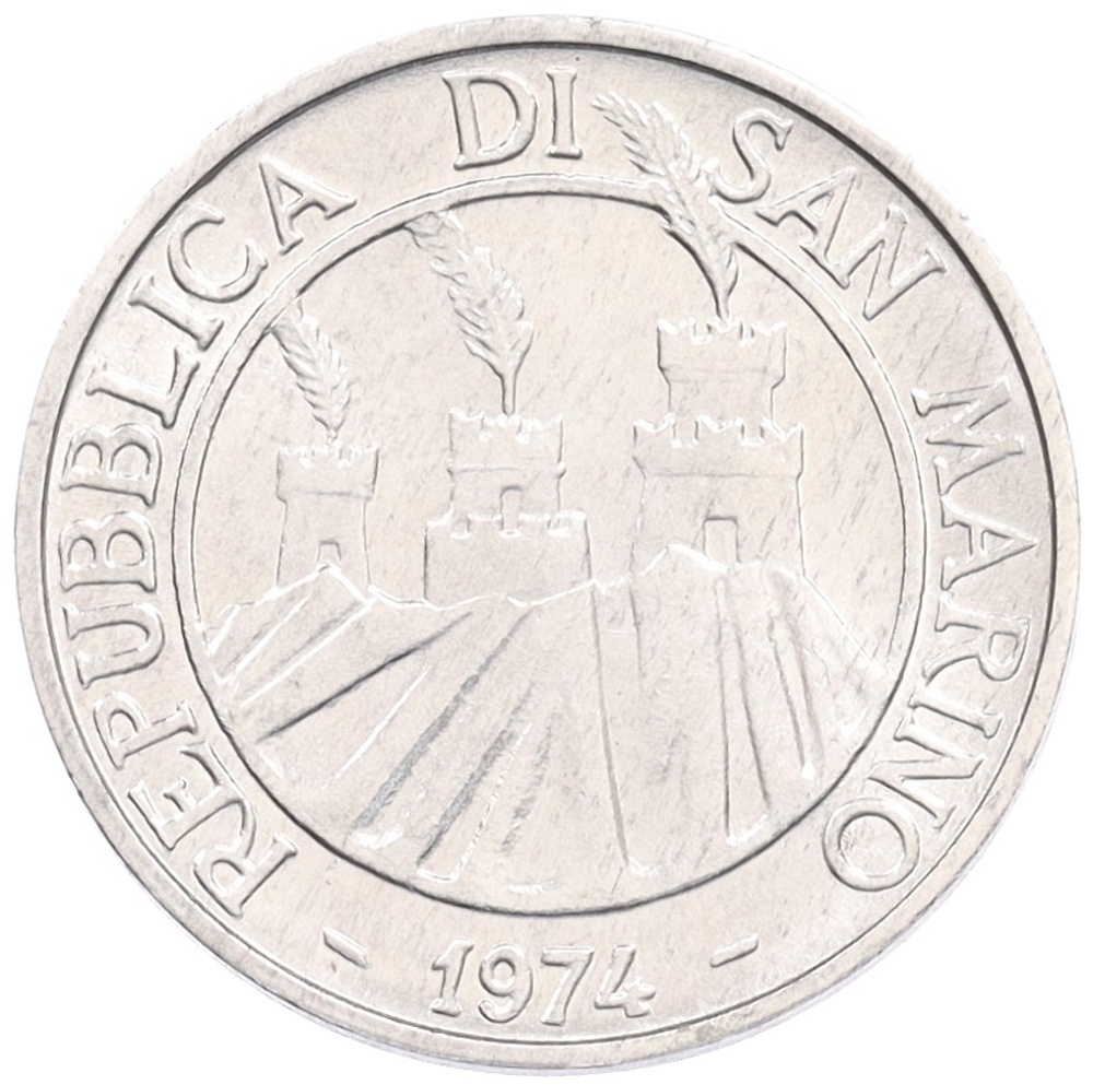 5 лир 1974 года Сан-Марино — Фото №2