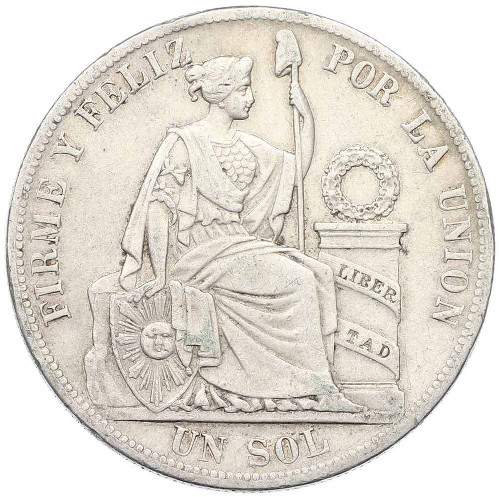 1 соль 1885 года Перу — Фото №1