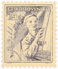 Почтовая марка 2.40 кроны 1954 года Чехословакия — Фото №1