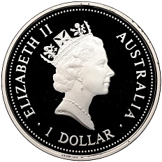 1 доллар 1996 года Австралия «Австралийская кукабара» — Фото №2