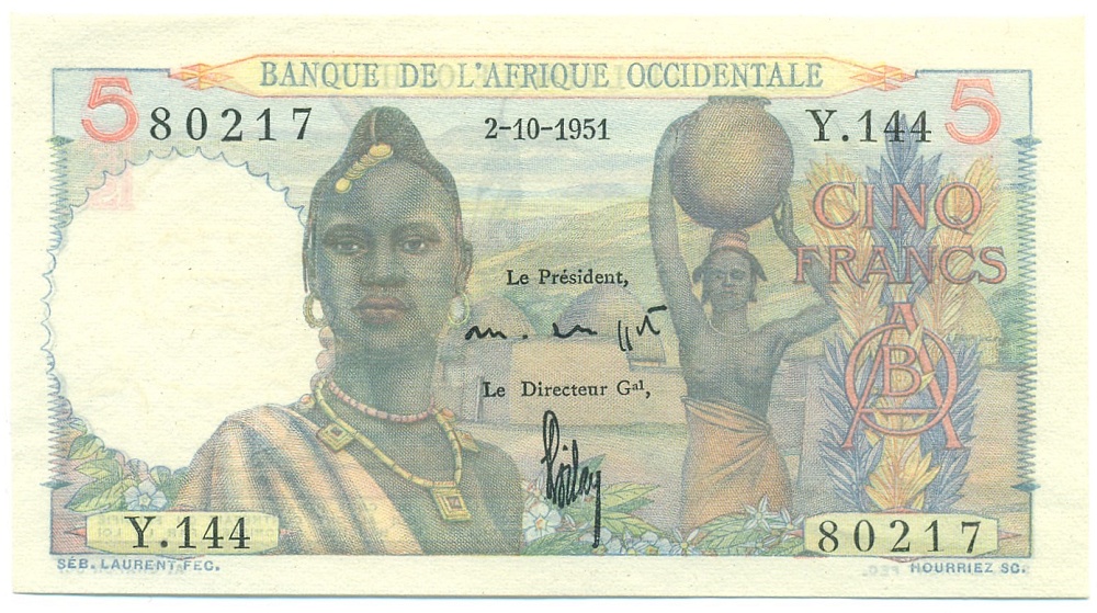 5 франков 1951 года Французская Западная Африка — Фото №1