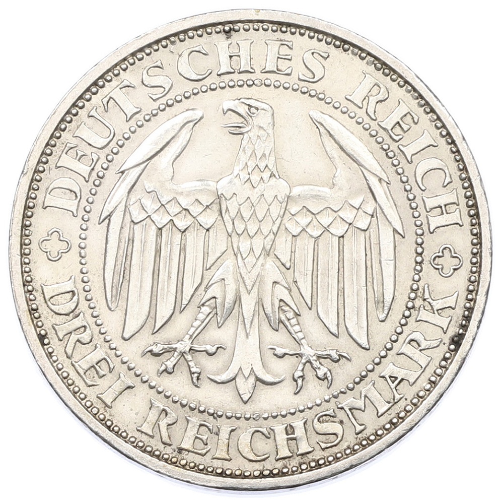 3 рейхсмарки 1929 года E Германия «1000 лет городу Мейсен» — Фото №2