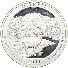 1/4 доллара (25 центов) 2011 года S США «Национальные парки — №8 Национальный парк Олимпик» — Фото №1