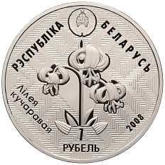 1 рубль 2008 года Белоруссия «Заказники Беларуси — Липичанская пуща (Зимородок)» — Фото №2