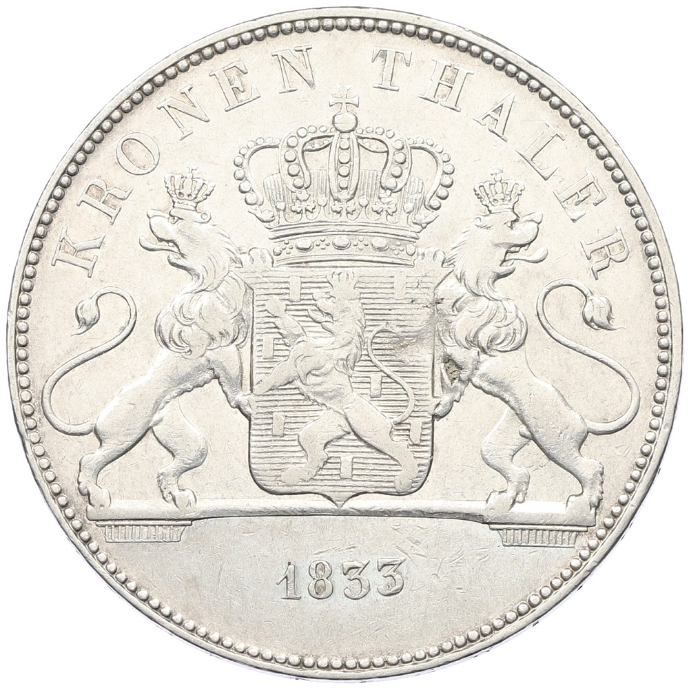 1 кроненталер 1833 года Нассау — Фото №2