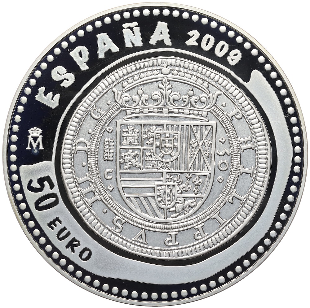 50 евро 2009 года Испания «Сокровища нумизматики — 50 реалов Филиппа III 1609 года» — Фото №1