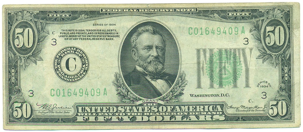 50 долларов 1934 года США (Пенсильвания — Филадельфия) — Фото №1