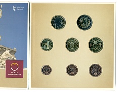 Набор из 8 евромонет 2018 года Австрия «100 лет Австрии» — Фото №2