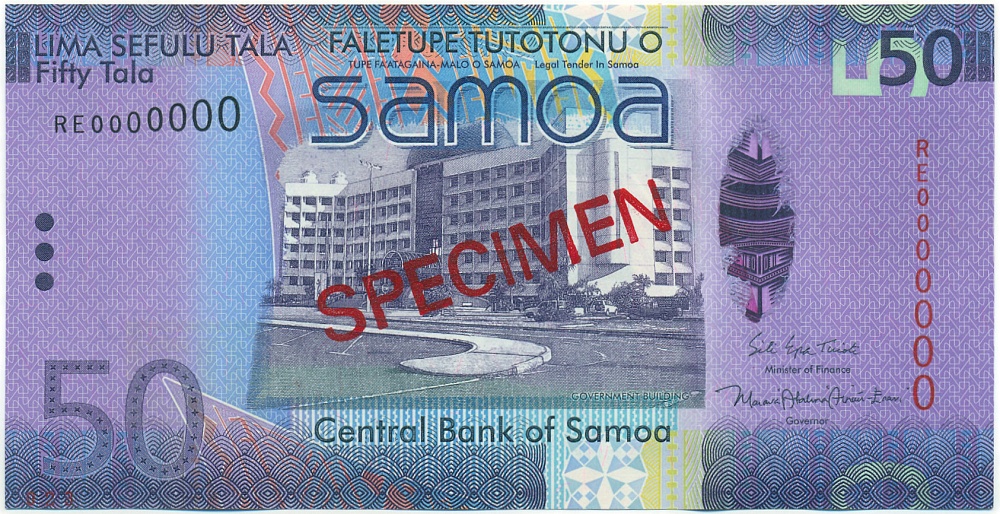 50 тала 2017 года Самоа (ОБРАЗЕЦ) — Фото №1